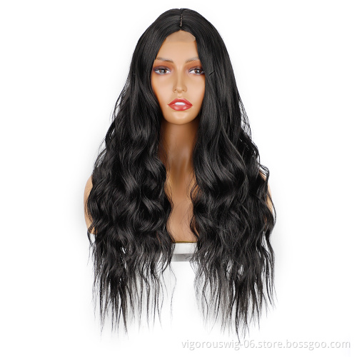 26 inch Synthetic fiber Lace Long Body Wavy Wig Middle Parting Ombre Grey for Women Daily Party Use Heat Resisitant Vendor Price
